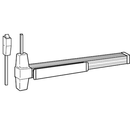 Von Duprin Grade 1 Surface Vertical Rod Exit Bar, Wide Stile Pushpad, 36-in Fire-rated Device, 84-in Door Heigh 9927EO-F 3 US26 LBR